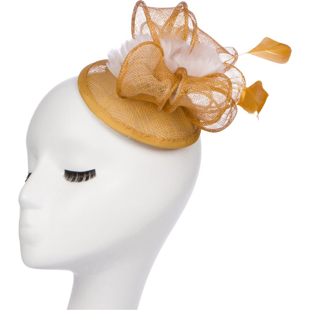 Marigold Yellow & White Fascinator new